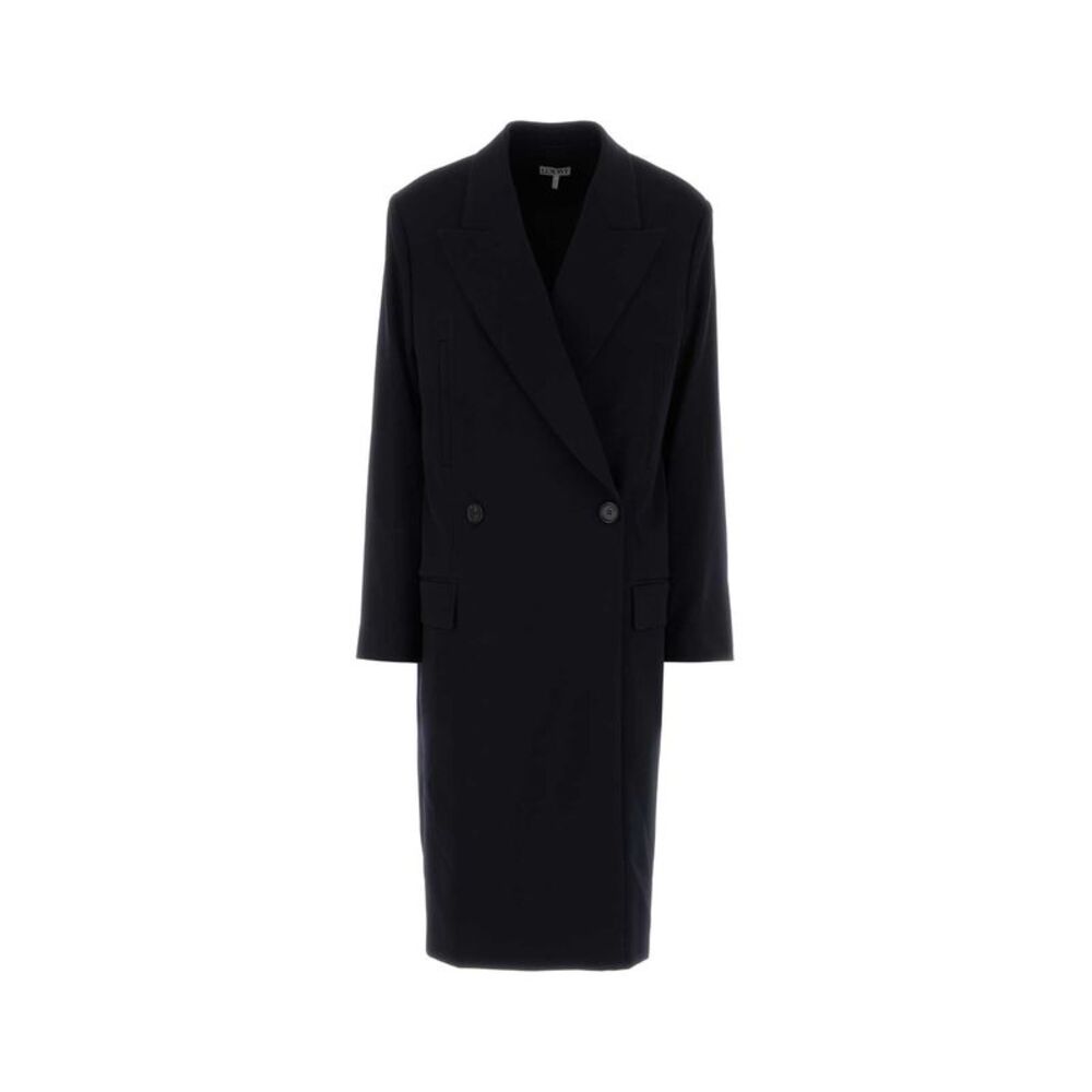 Loewe Women Midnight Blue Wool Blend Coat